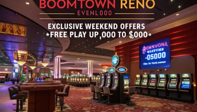 Boomtown Reno запускает эксклюзивные выходные акции с Free Play до $1000
